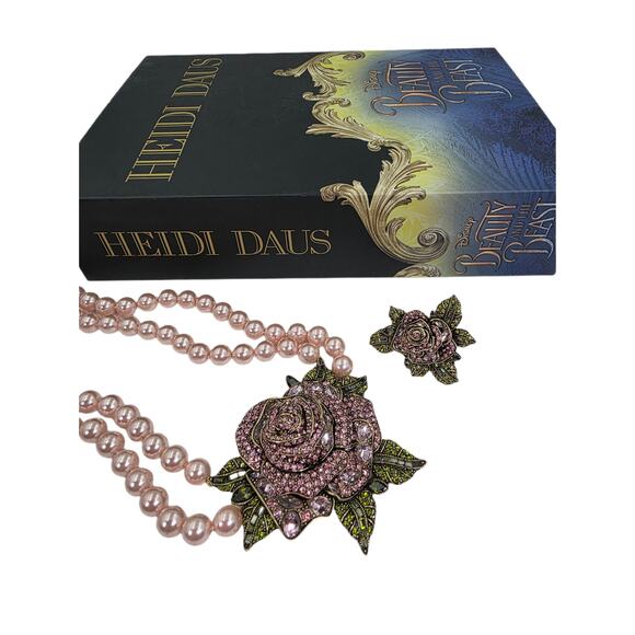 Heidi Daus "Enchanted Beauty" Disney-Commissioned Rose Necklace & Ring Set-NIB - Picture 5 of 16